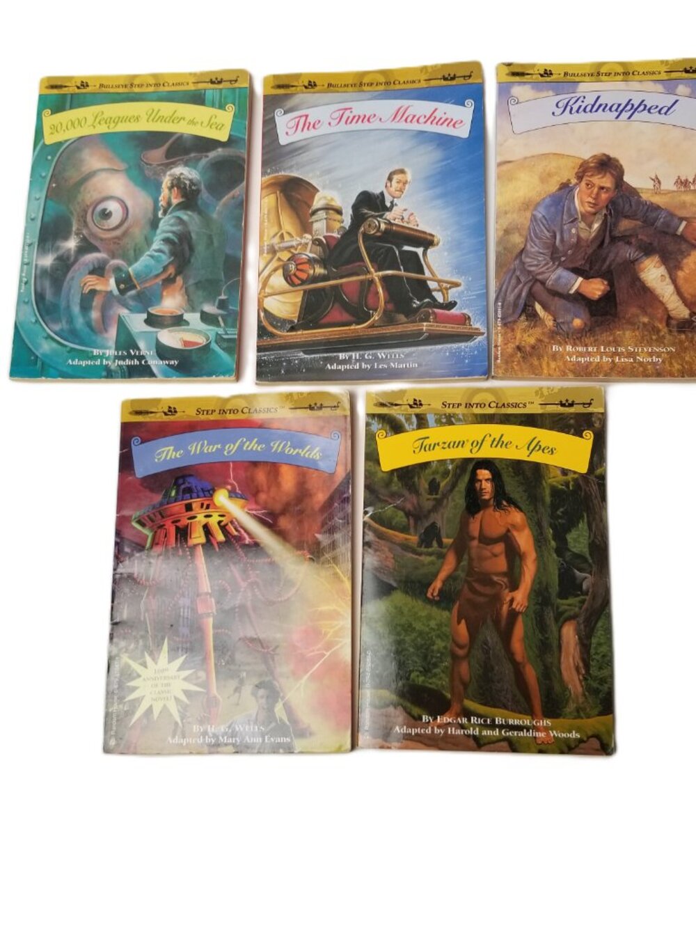 Classic Adventure Books Lot 5 Step Into Classics Time Machine Tarzan Kidnapped